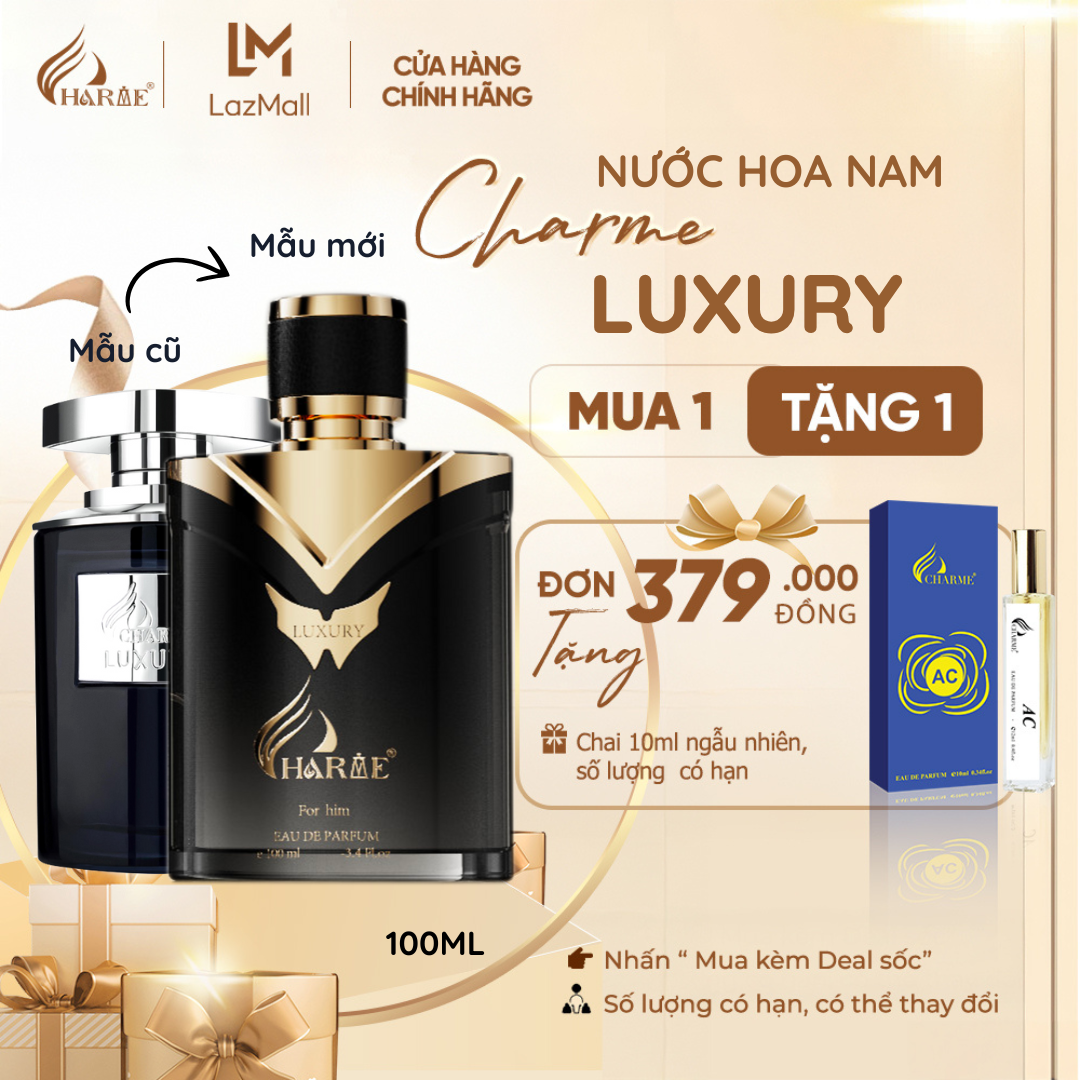 [BẢN MỚI 2024] Nước hoa nam cao cấp, Charme Luxury, lưu hương lâu, hương mát lạnh pha chút nồng ấm, 100ml