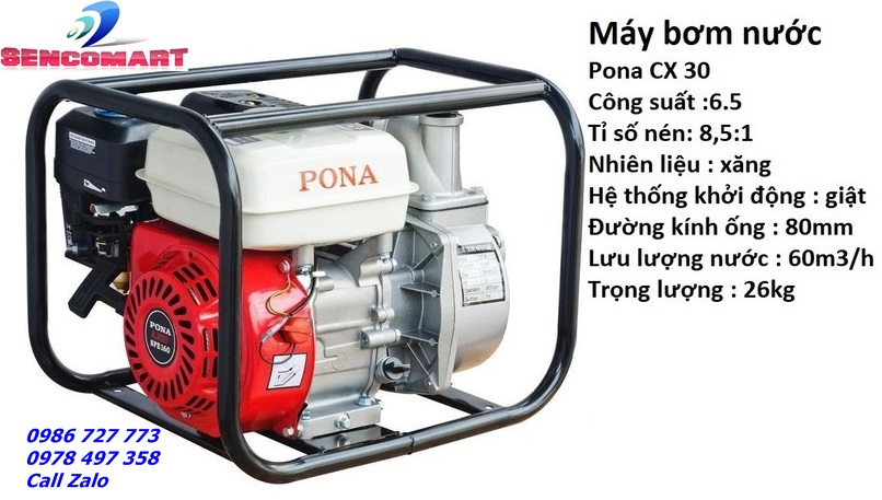 Giảm giá máy bơm nước chạy xăng 4 thì pona cx20