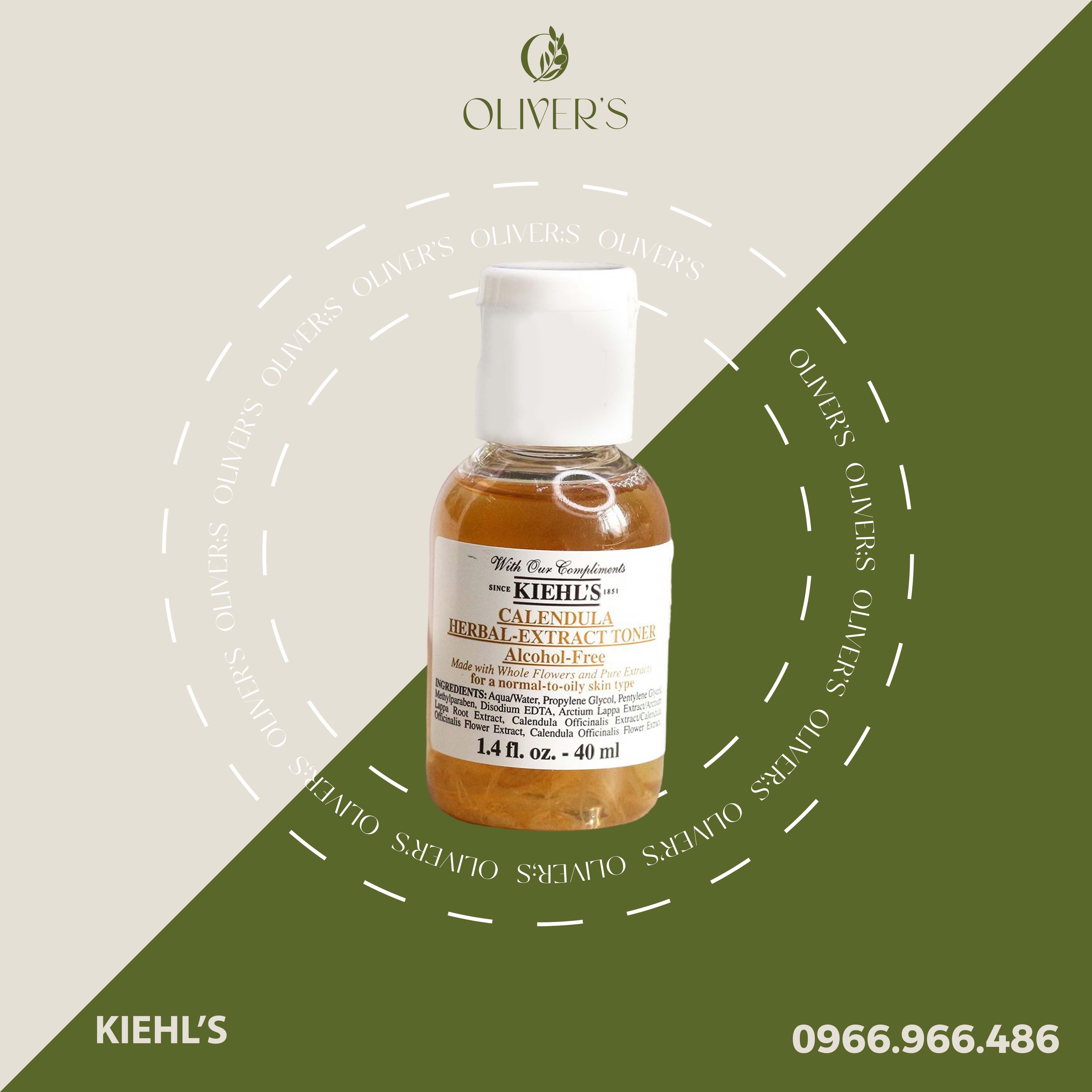 Nước cân bằng hoa cúc calendula herbal extract alcohol-free toner & toner iris mới