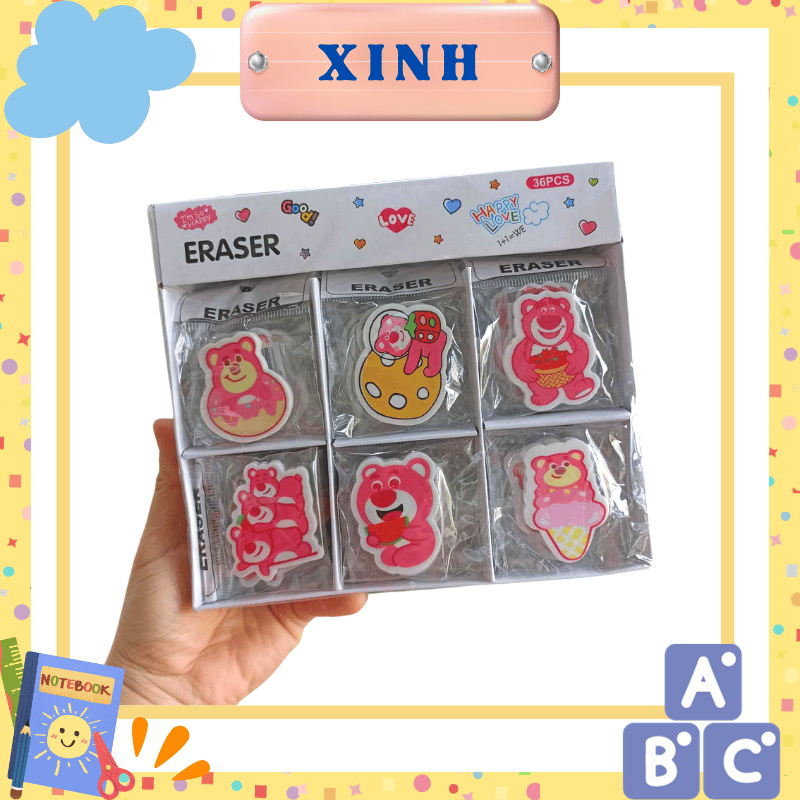 Gôm tẩy hình gấu dâu