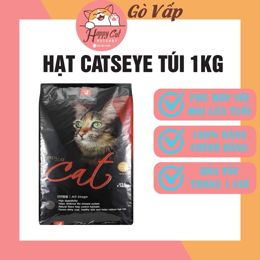 Thức ăn hạt khô cho mèo Cateye lẻ 1KG