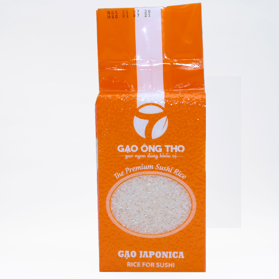 Gạo Nhật Japonica 1Kg Làm Sushi - Gạo Ông Thọ - Gạo Hạt Tròn Đều, Dẻo Mềm, Ngọt Cơm