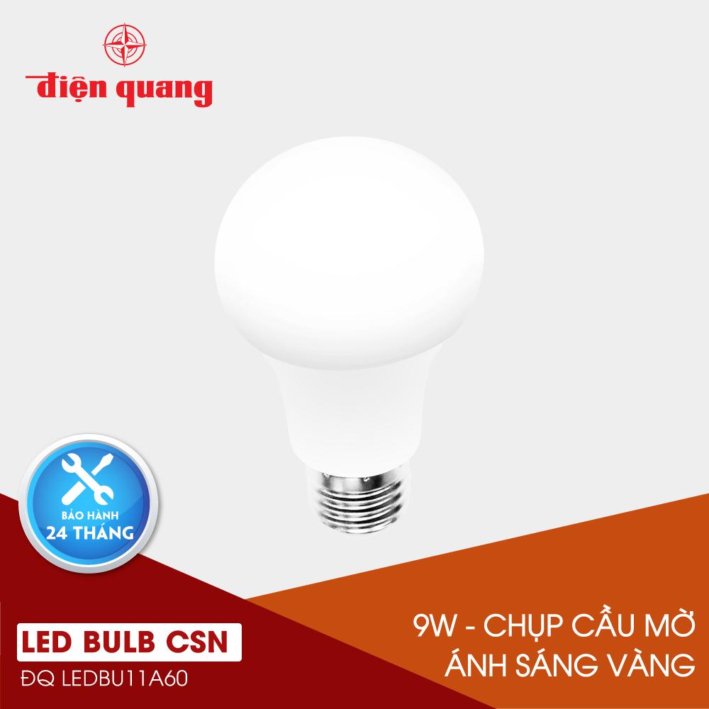 Đèn LED Bulb Điện Quang ĐQ LEDBU11A60 09727 (9W warmwhite, chụp cầu mờ)