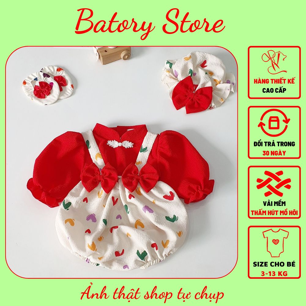 Body Cho Bé Gái Sơ Sinh Đến 1 Tuổi Màu Hồng Nơ Eo Xinh Xắn Thích Hợp Đi Chơi Tiệc, Quà Tặng Đầy Tháng Thôi Nôi - Batory Store