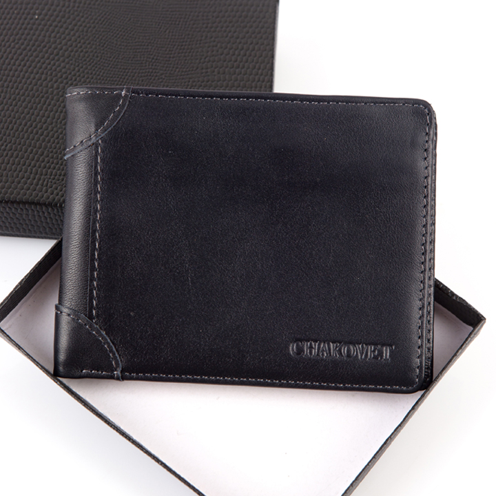 Ví Nam da bò dáng ngang nhiều ngăn có khóa kéo, Bóp dựng tiền nam chakovet CKV.288