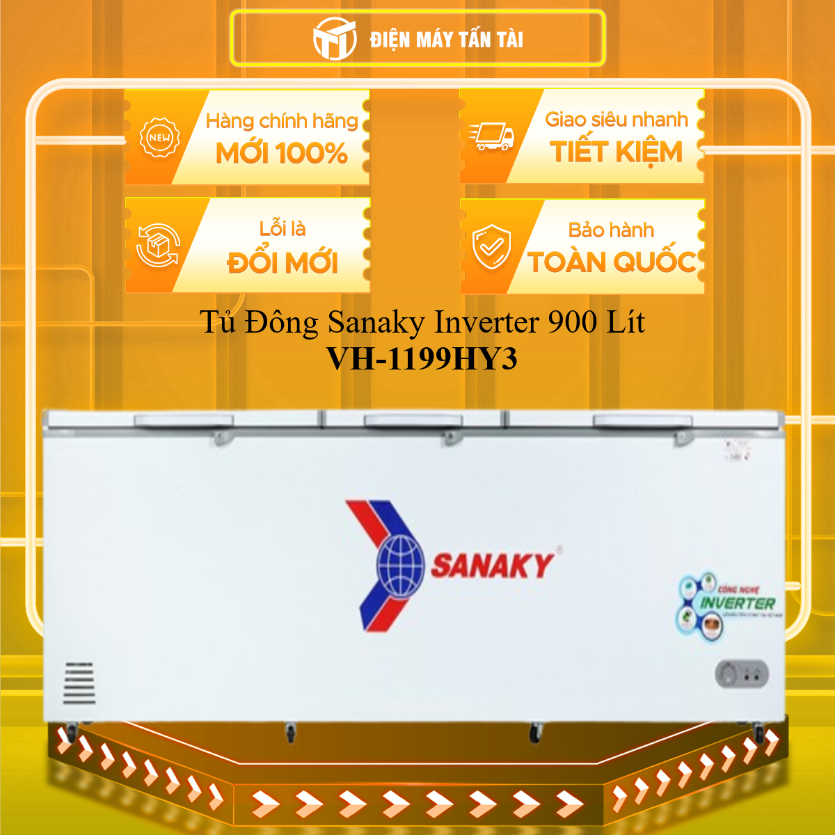 Tủ Đông Sanaky Inverter 900 Lít VH-1199HY3 - BẢO HÀNH CHÍNH HÃNG - MIỄN PHÍ GIAO HCM