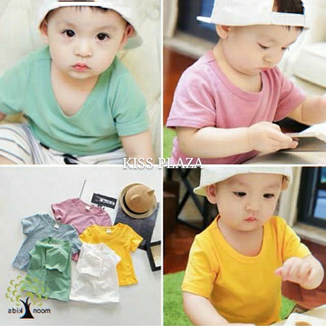 LẺ 1 CÁI | ÁO THUN TRƠN KIỂU DÁNG BASIC CHO BÉ 8-18KG | KISS PLAZA