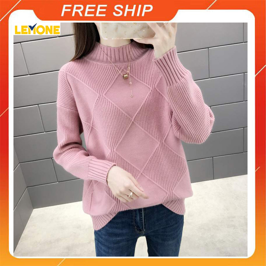 Áo len nữ Hàn Quốc dày dặn, áo len lông cừu 3 phân freesize