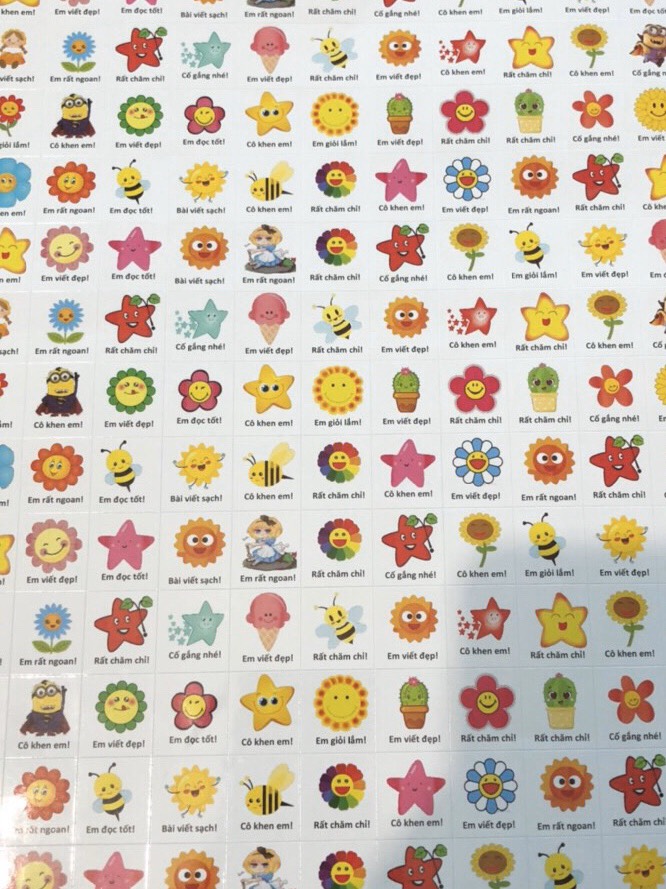 Sticker "khen con - mẫu đa dạng" - sticker khen thưởng học sinh