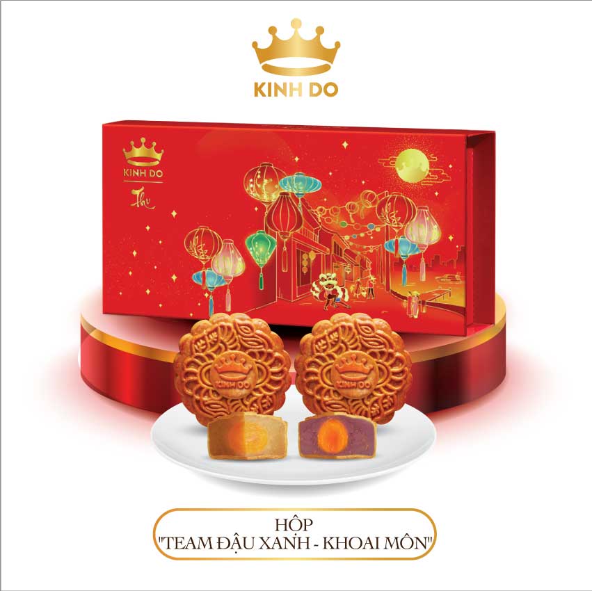 BÁNH TRUNG THU KINH ĐÔ - HỘP 2 BÁNH TEAM ĐẬU XANH KHOAI MÔN
