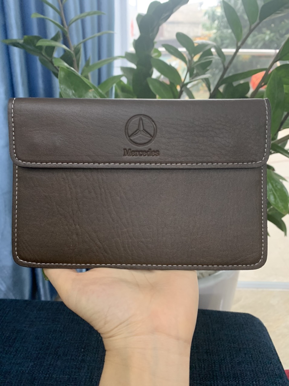 Ví da đựng đăng kiểm giấy tờ ô tô cao cấp LOGO MERCEDES