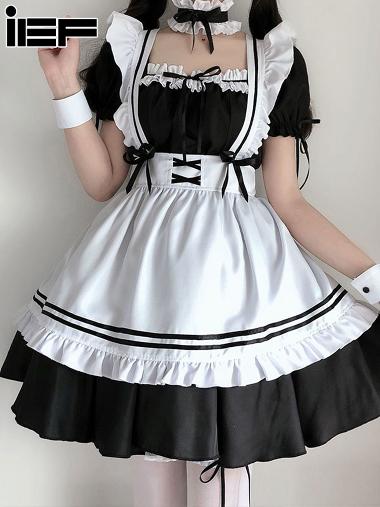 IEF Nhật Bản Trang phục hầu gái Anime sexy hàng ngày loli trang phục hầu gái dễ thương váy bé gái Lolita HOT ●9/18♦☇♞