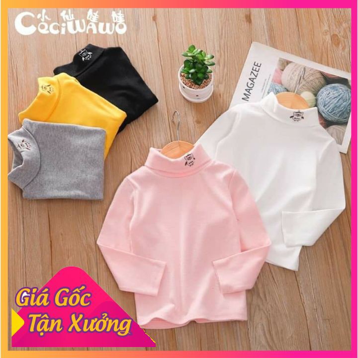[SALE] Áo Giữ Nhiệt Cho Bé, Áo Bún Giữ Nhiệt Cho Bé Yêu Cổ 5cm Cotton Cho Bé Trai Và Bé Gái Mềm Mịn, Giữ Nhiệt - An Toàn Cho Bé
