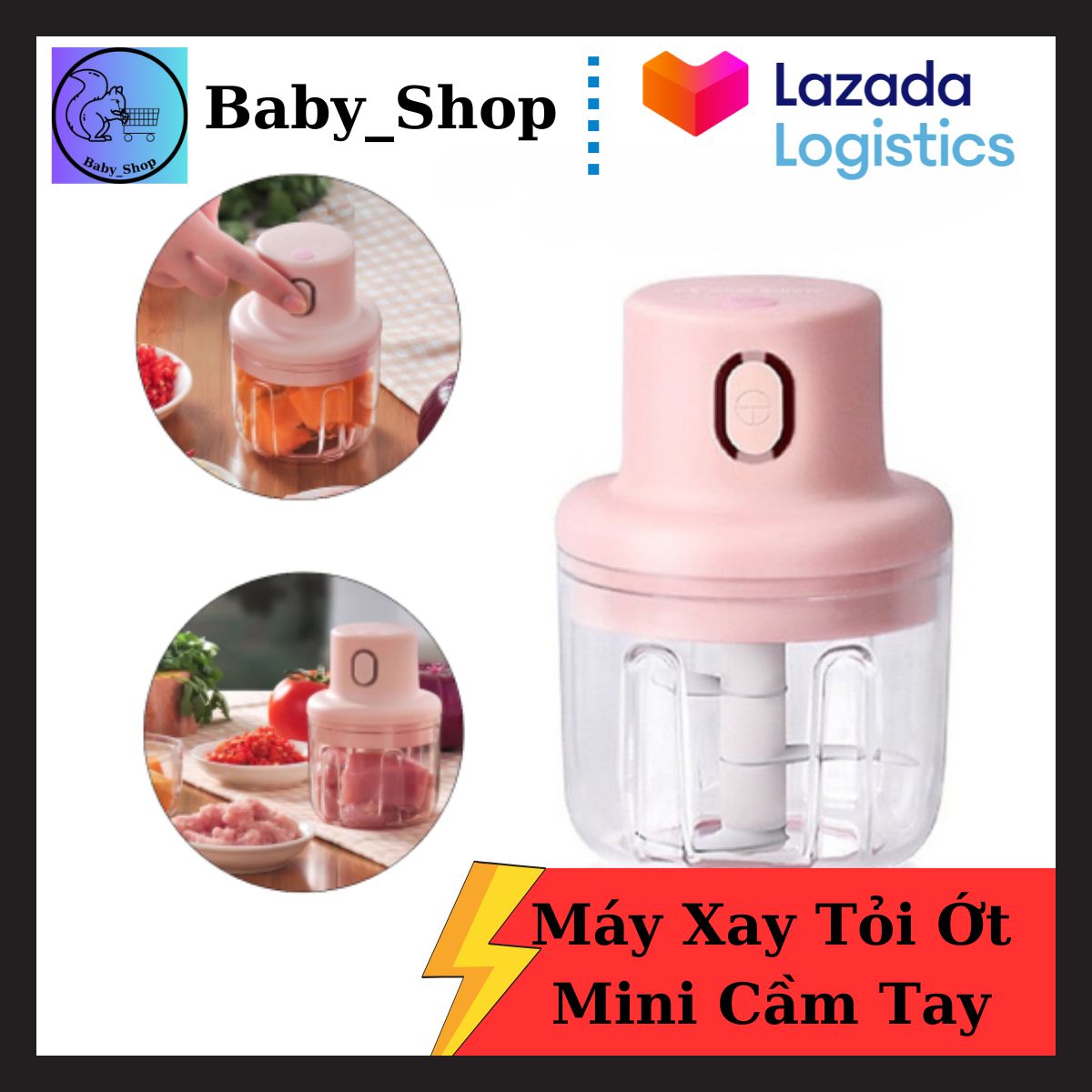 Máy xay tỏi, xay tỏi ớt cầm tay. Máy Xay Tỏi Ớt Cầm Tay Mini Sạc Điện - Máy xay tỏi ớt, máy xay cao cấp.