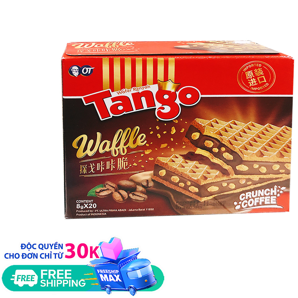 [ BÁNH NGON KHÓ CƯỠNG ] Hộp 20 cái Bánh Xốp VỊ Cà Phê Tango Waffle 160gr nhập khẩu Indonesia (Date: 12 tháng)BÁCH HÓA UY TÍN