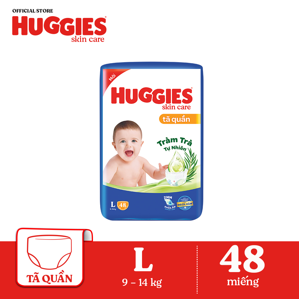 Tã/bỉm quần huggies skincare gói big jumbo size l48 miếng