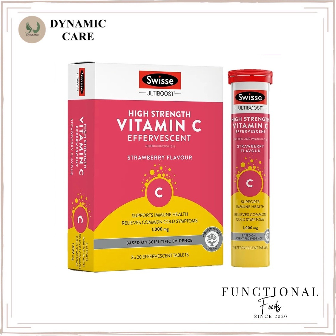 Viên sủi bổ sung vitamin C liều cao Swisse high strength vitamin c 1000mg effervescent giúp tăng sức đề kháng của Úc