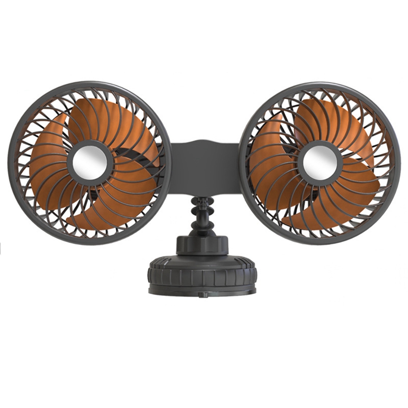 Cooling Circulator CAR FAN 24V/12V 360 Degree-Rotation Mini Dual Head Usb Charging Electric Car Fans 3 Speeds Adjustable