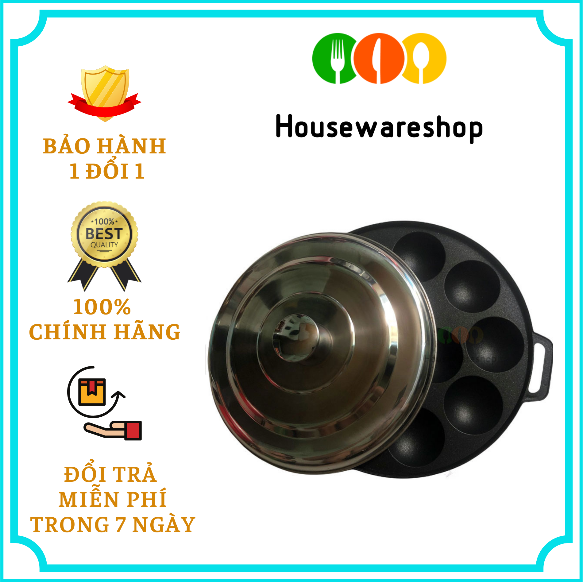 Khuôn làm bánh khọt 12 lỗ chống dính Dragon
