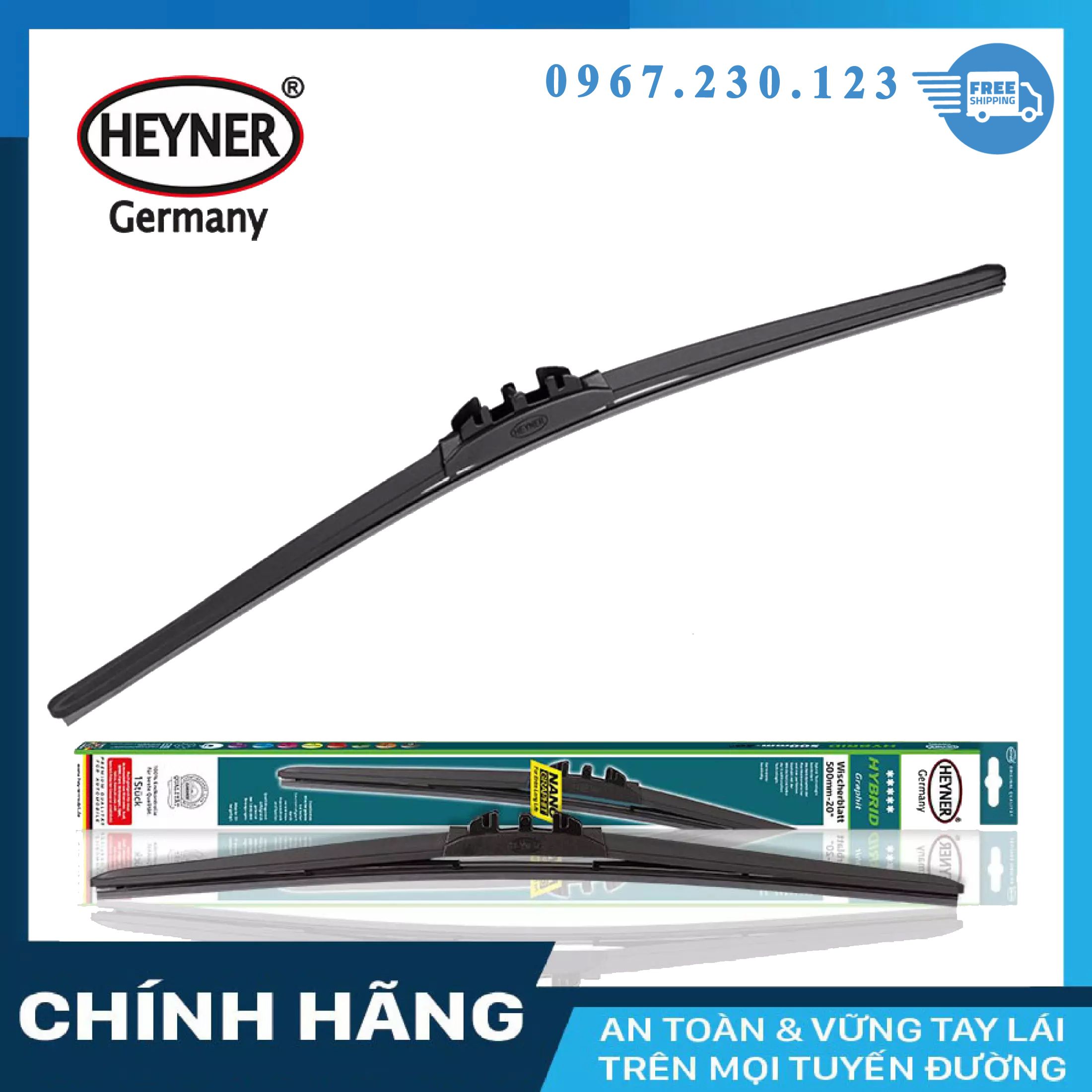 Gạt Mưa Ô TÔ Heyner Hybrid Nano Mềm Cao Cấp Chính Hãng Đức