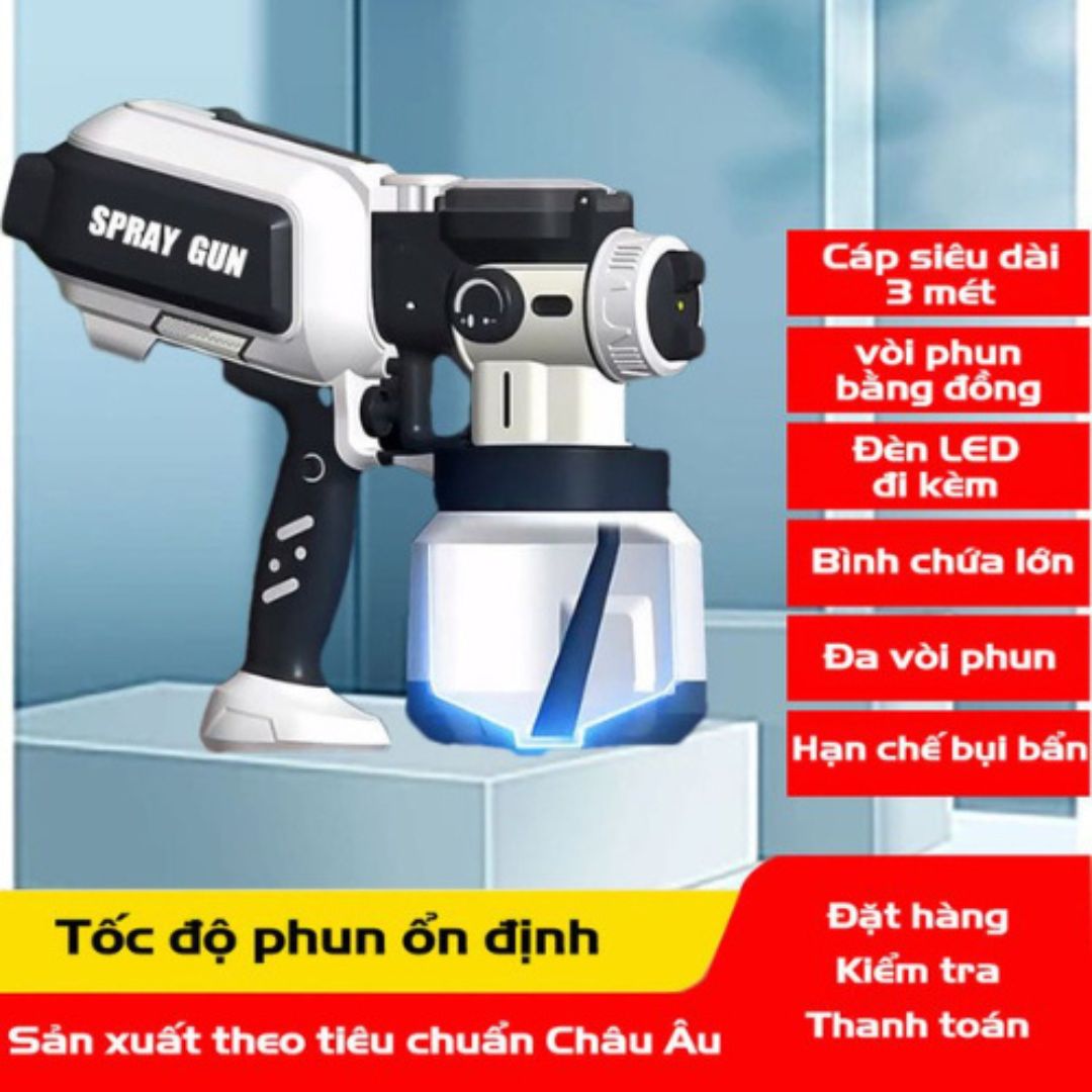 Máy Phun Sơn Đa Năng 550W - Chống Chảy Ngược, Động Cơ Bền Bỉ, Phun Sơn Mịn, Hiệu Quả Cao