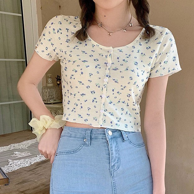 [HCM]Áo croptop kiểu sexy Joy Clothing form ôm🌹thun xịn hack dáng co giãn 4 chiều, áo crop top kieu tay ngắn CRON 227 - 4F