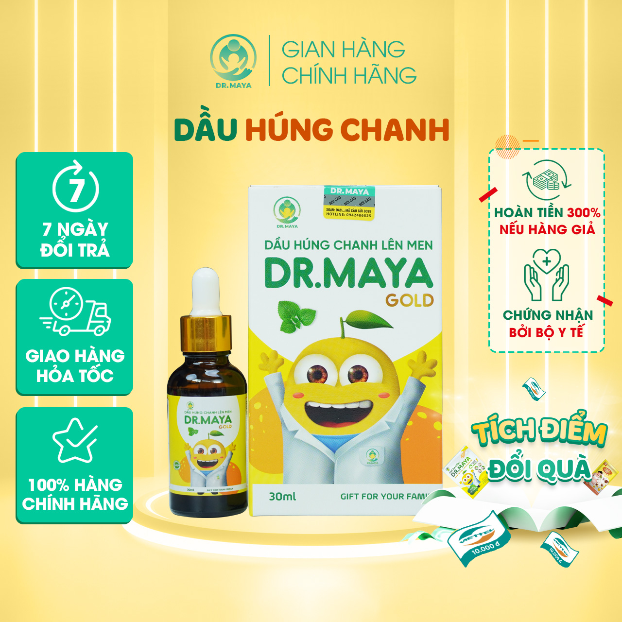 Dầu húng chanh lên men Minion Gold Dr.Maya thể tích 30ml