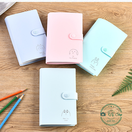Sổ đựng lomo, ảnh in mini card 240 card sắc màu cúc bấm