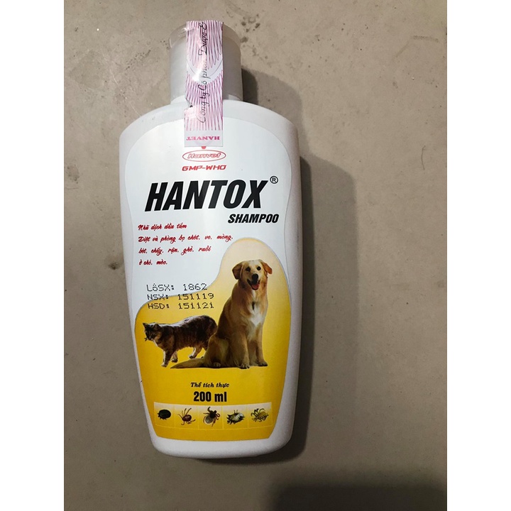 Sữa tắm ve rận cho chó mèo Hantox 200ml, Sữa tắm ve rận