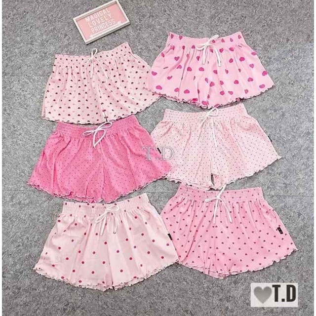 Quần Short Cotton Chấm Bi HỒNG Cute