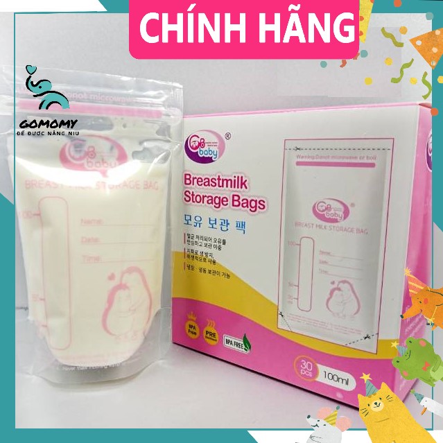 Túi trữ sữa GB-Baby khóa 2 Zipper công nghệ chất lượng Hàn Quốc