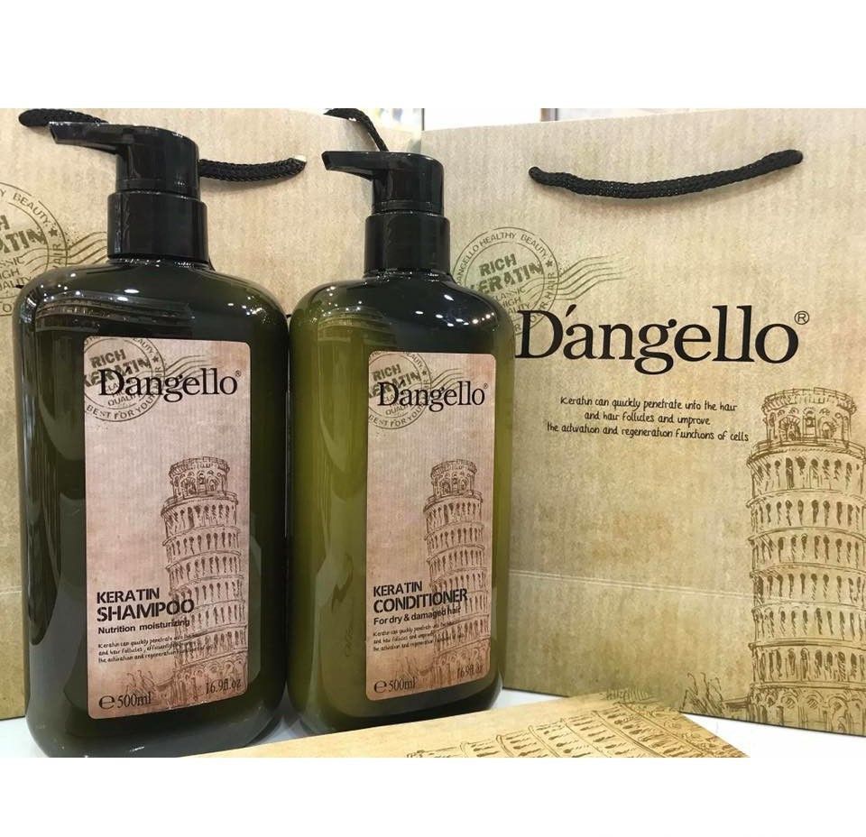 Cặp gội xả keratin dangello phục hồi siêu mượt 500mlx2