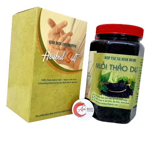 Muối Ngâm Chân Thảo Dược Sinh Dược Cải Thiện Giấc Ngủ 550g - Hộp vỏ xanh muối đen