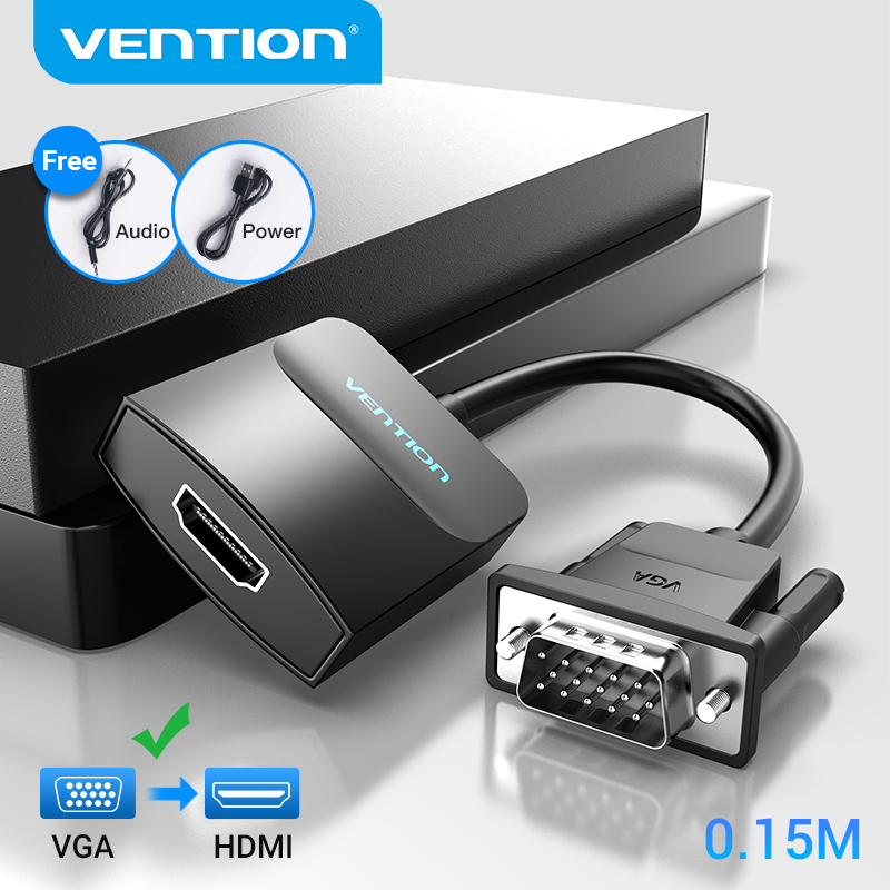  Vention Bộ chuyen đổi VGA Sang HDMI 1080P Video Âm Thanh HD Đầu Nối For Laptop PC TV Projector dây cáp chuyển đổi từ VGA to HDMI 