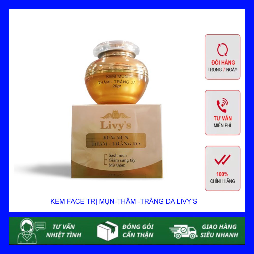 Face Livy's  Vàng Kem Face Livy Vàng Khử Mụn , Thâm, Trắng Da 20g