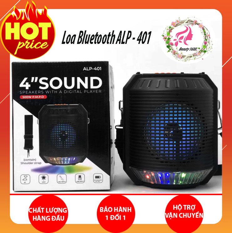 Loa bluetooth alp - 401 - tặng kèm mic karaoke - âm thanh đỉnh của chóp - bảo hành toàn quốc