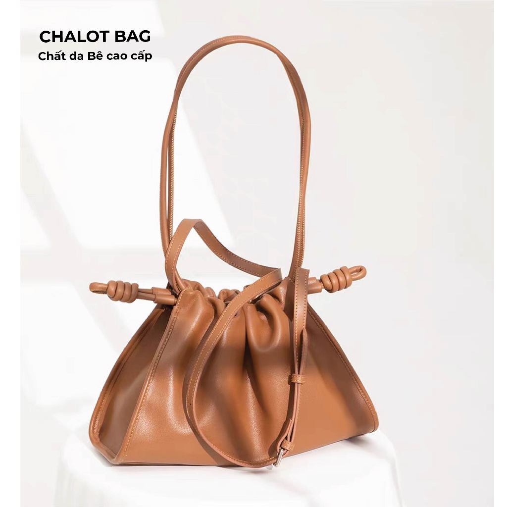 Túi xách nữ nalyn chalot bag màu nâu da thật