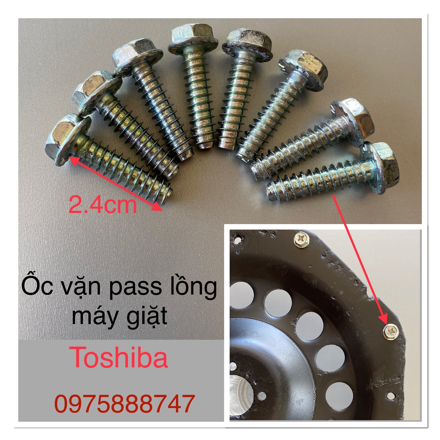 Bộ ốc vặn pass lồng máy giặt Toshiba