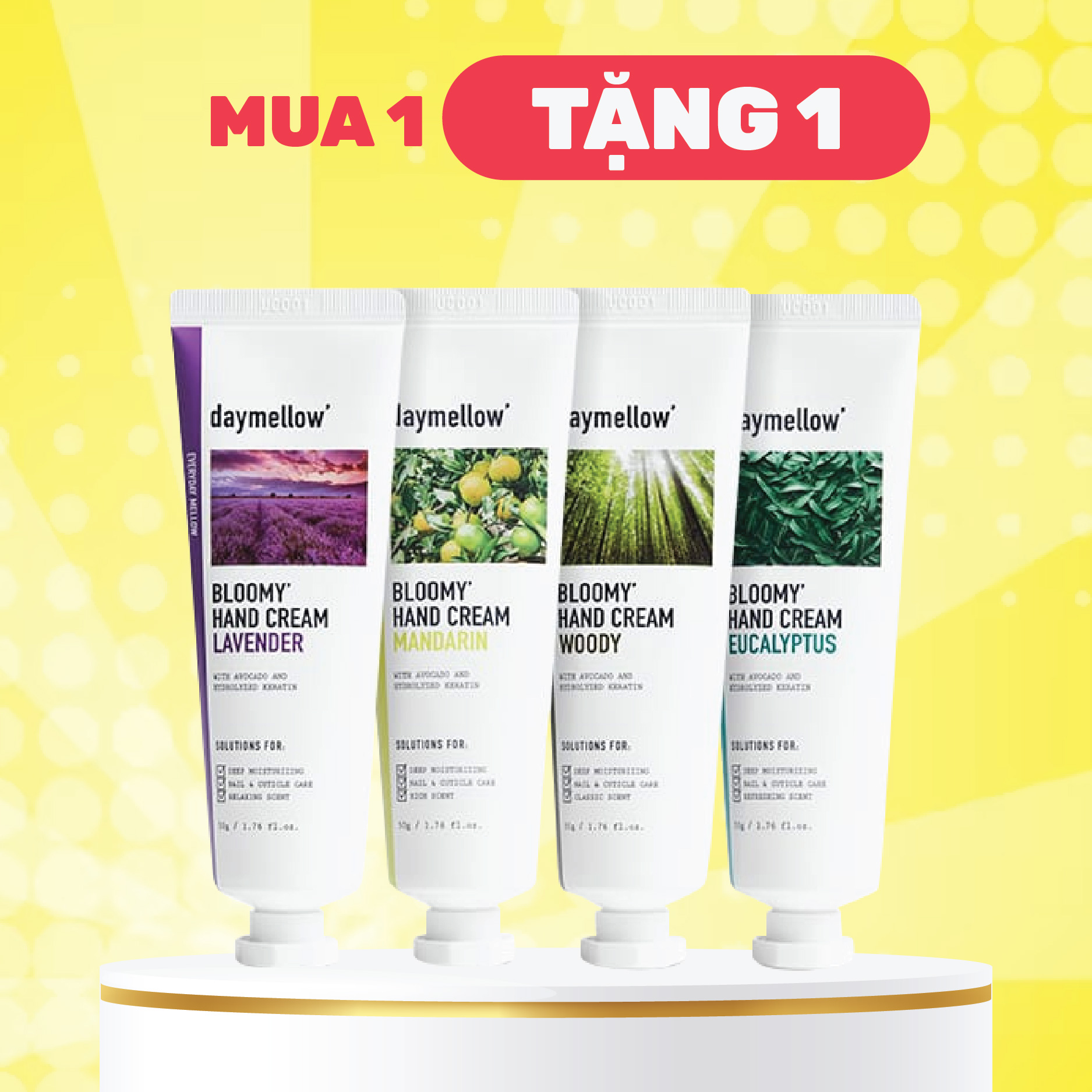 [New] Kem dưỡng da tay giữ ẩm cho da, ngăn ngừa lão hóa Daymellow Bloomy Hand Cream 50g