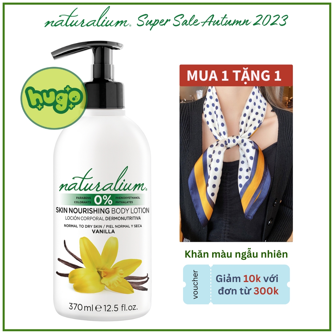 Sữa Dưỡng Thể Naturalium Body Lotion Hương Vani Làm Sáng Da xuất xứ Tây Ban Nha 370ml Hugo Shop