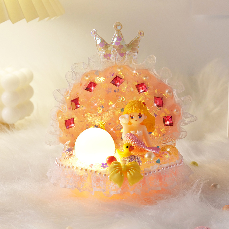 +]、=] Sản Phẩm Mới Của Keruele diy Giấc Mơ Biển Sao Thủ Công DIY Đèn Vỏ, Đèn Âm Nhạc, Lô Đồ Chơi Bé Gái