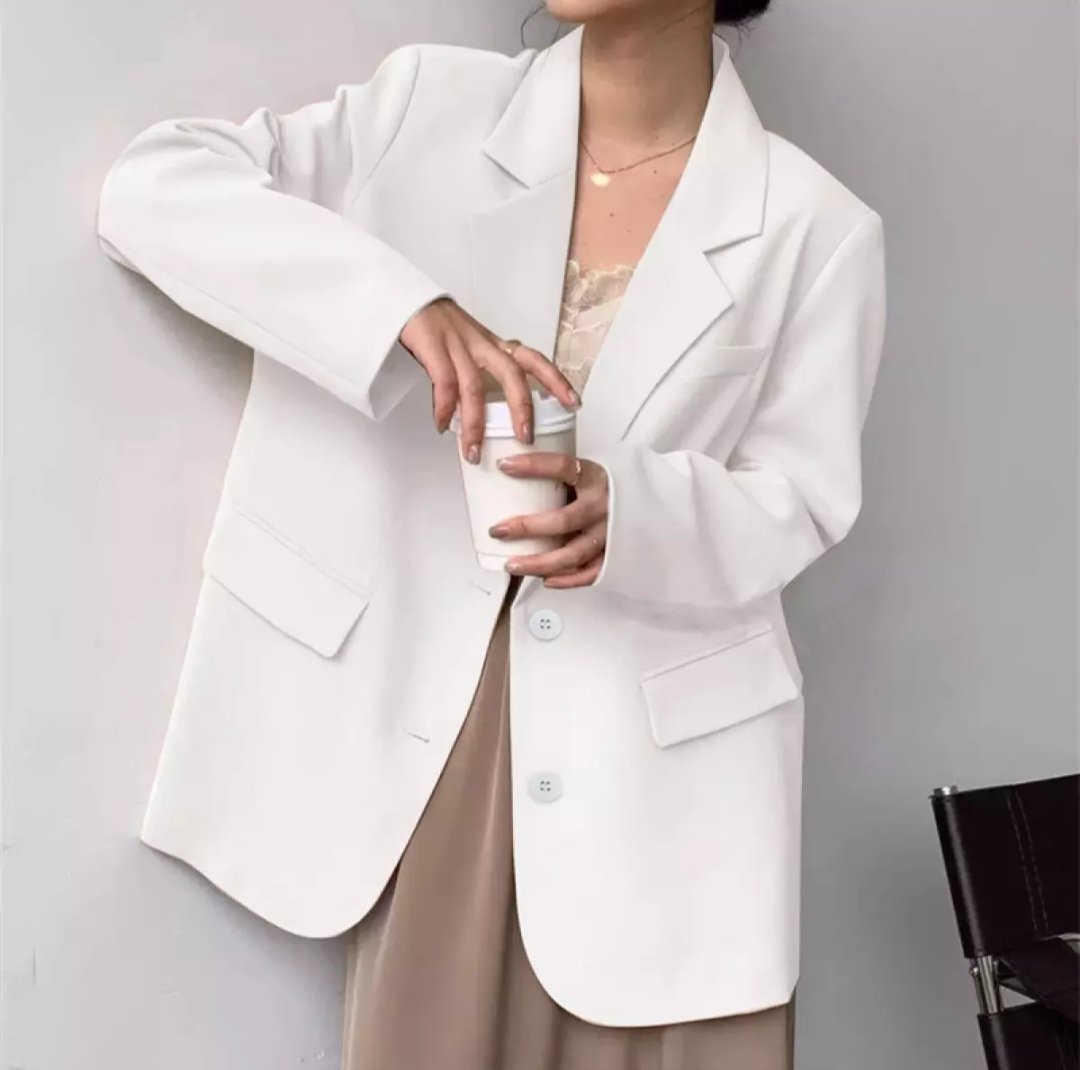 Áo blazer vest nữ 1 lớp khoác ngoài dài tay màu trơn kiểu dáng trẻ trung