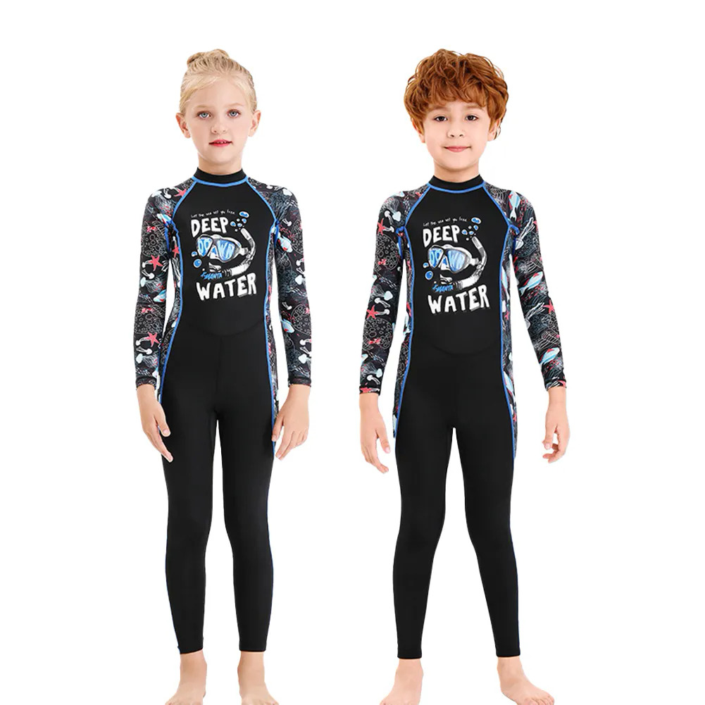 Trẻ Em Wetsuits Đầy Đủ Cơ Thể Bảo Vệ Một Mảnh Dài Tay Áo Dài Chân Đồ Bơi