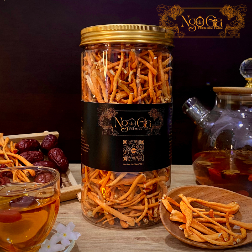 Nấm đông trùng hạ thảo 50g khô sấy thăng hoa - ngô gia farm