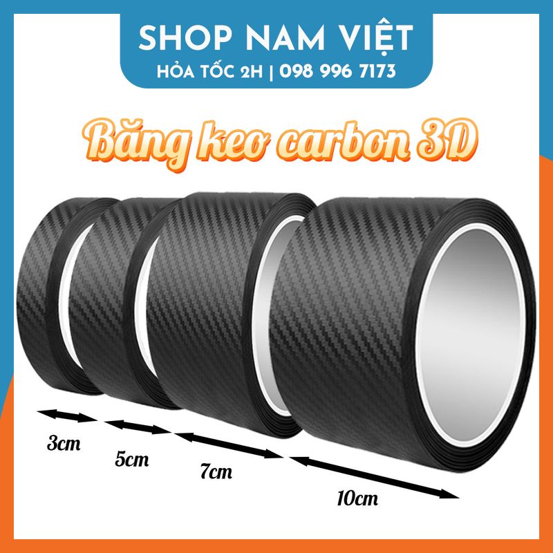  Băng Keo Carbon 3D Nhám Trang Trí Ô tô Decal Dán Xe Chống Trầy Xước 