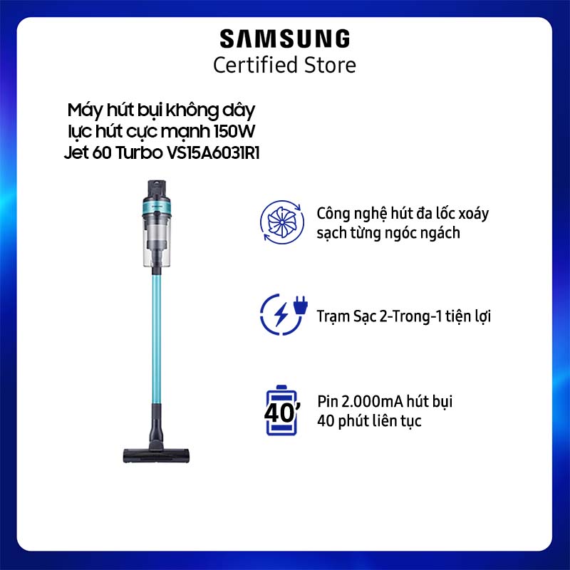 Máy hút bụi samsung không dây hiệu suất cao jet 60 turbo vs15a6031r1