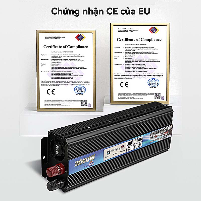 Kích điện 12v 220v sin chuẩn 2000w,bộ chuyển đổi điện 12v sang 220v,chuyển nguồn 12v ra 220v 2000w,inverter 12v to 220v