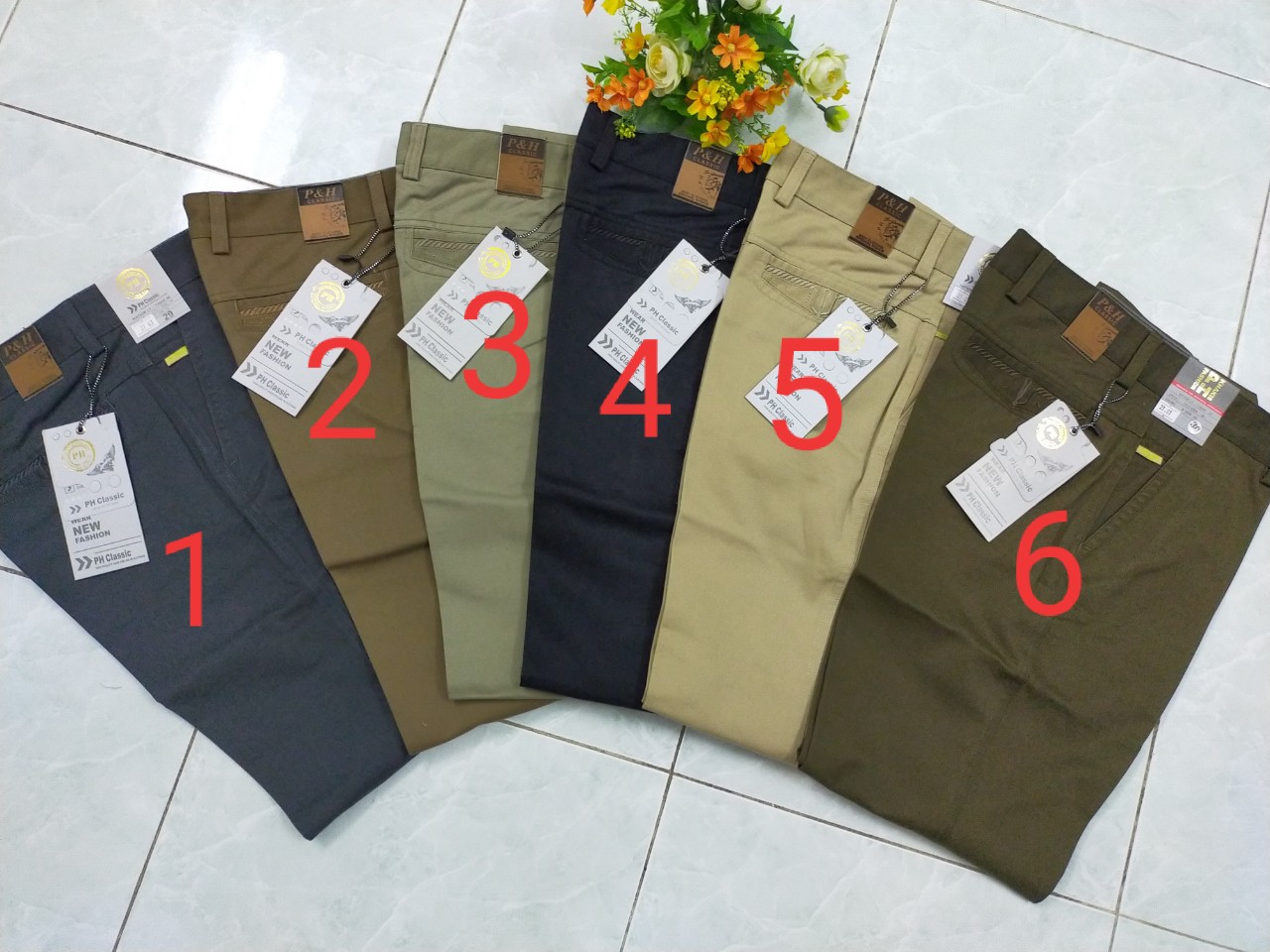Quần kaki trung niên màu