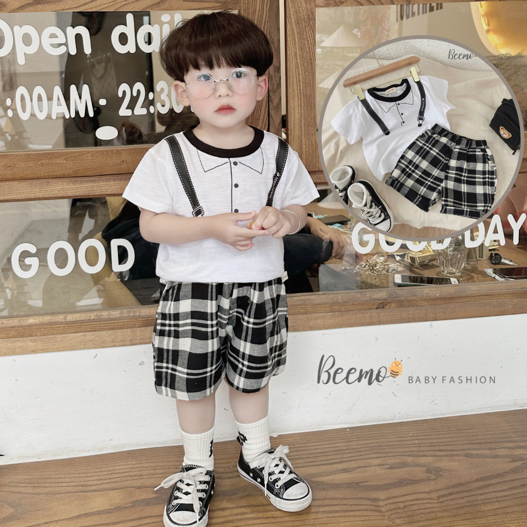 Bộ quần áo bé trai BEEMO phong cách Hàn Quốc đi chơi đi học vô cùng xinh