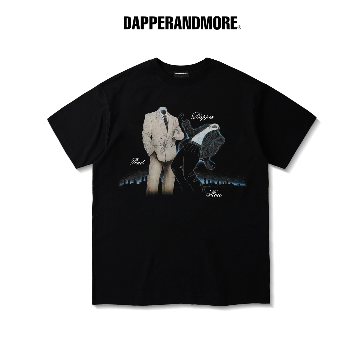 Áo thun unisex dapperandmore night dancer form rộng oversize 100% cotton 250gsm - black